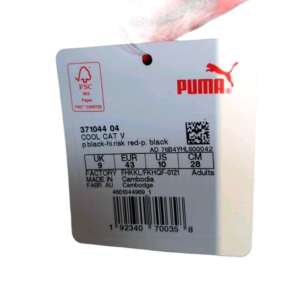 NEW Puma Cool Cat V Red Sport Slides Size 10 - Picture 5 of 6